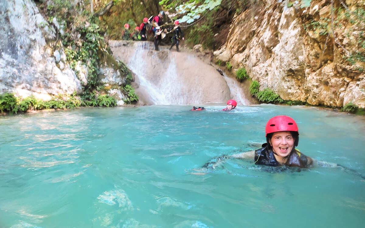 Canyoning & Zipline Polylimnio Waterfalls (Beginner friendly)