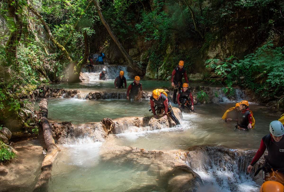 Canyoning Neda Waterfalls