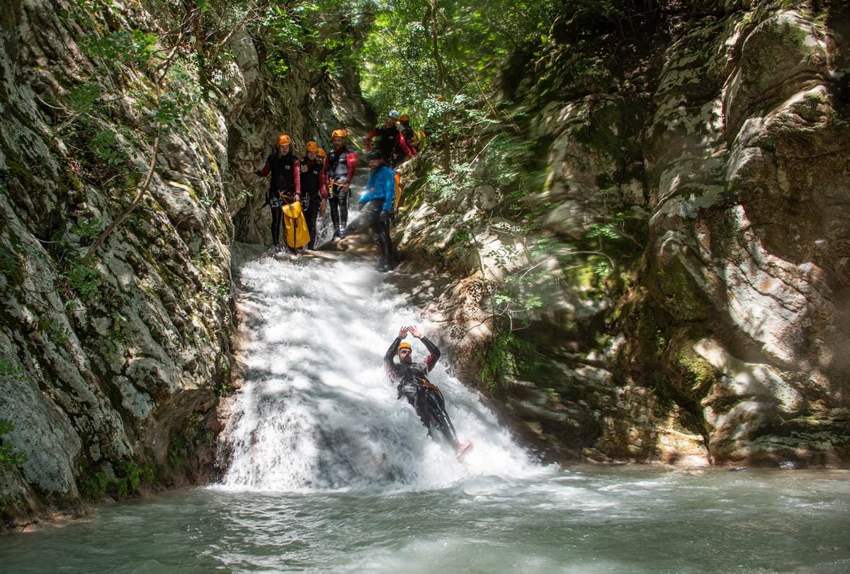 Canyoning Neda Waterfalls