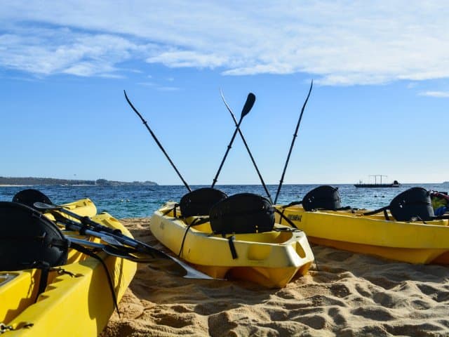 Private Glass bottom Kayak and snorkel at two Bays, Los Cabos