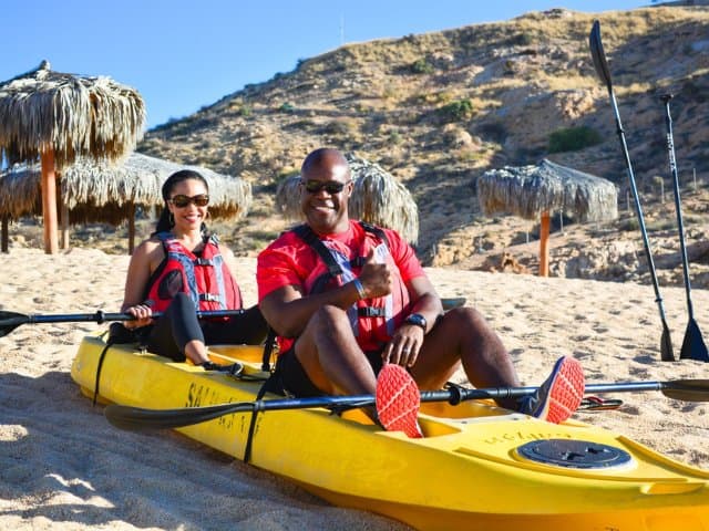 Private Glass bottom Kayak and snorkel at two Bays, Los Cabos