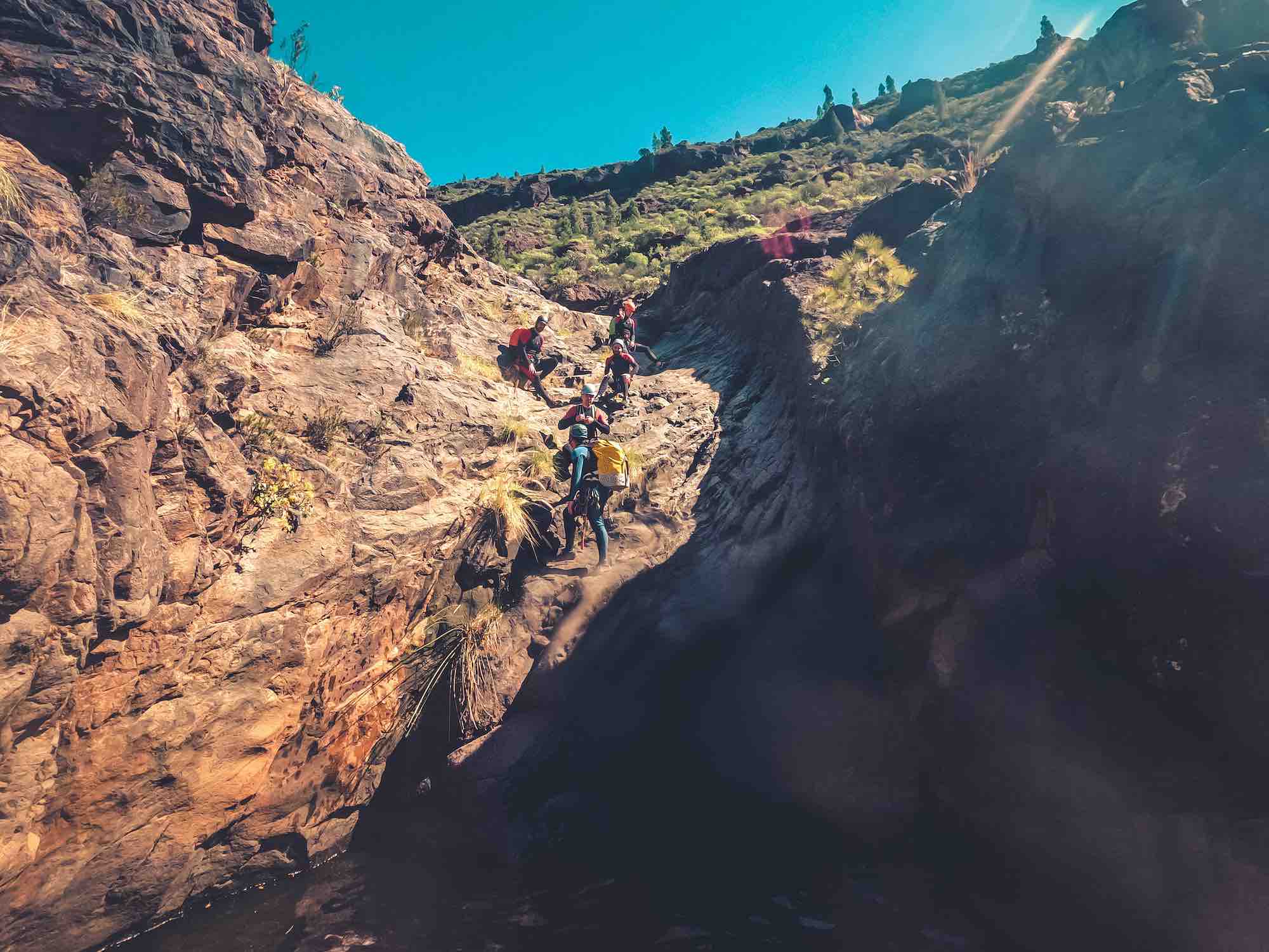 Cliff Jumping Canyoning in The Rainbow Rocks Ravine | Los Azulejos