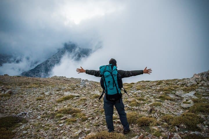 Hiking mount Taygetos summit at 2407m
